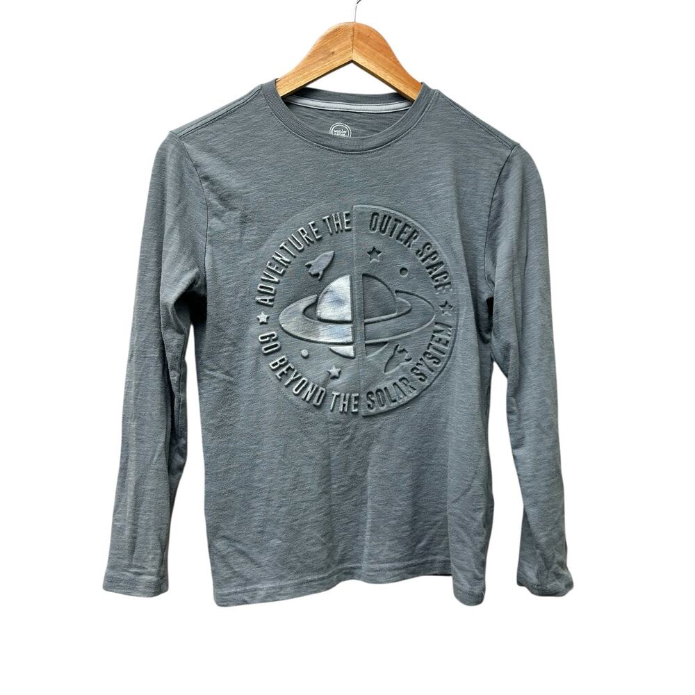 Boys Gray T-Shirt Adventure Outer Space‎ Go Beyond Solar System Size Large